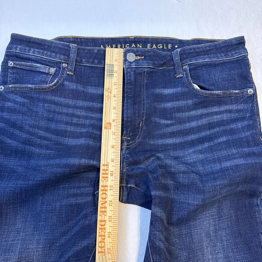 American Eagle Men's Next Level Flex Slim Straight Denim Blue Jeans Size: 38/32